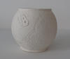 2016 Fossil Mug slip cast ceramic unglazed study 4Hx5.5Wx5D
